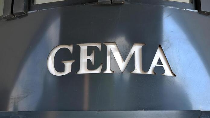 Blick auf den Eingang des Musikrechtevertreters Gema.