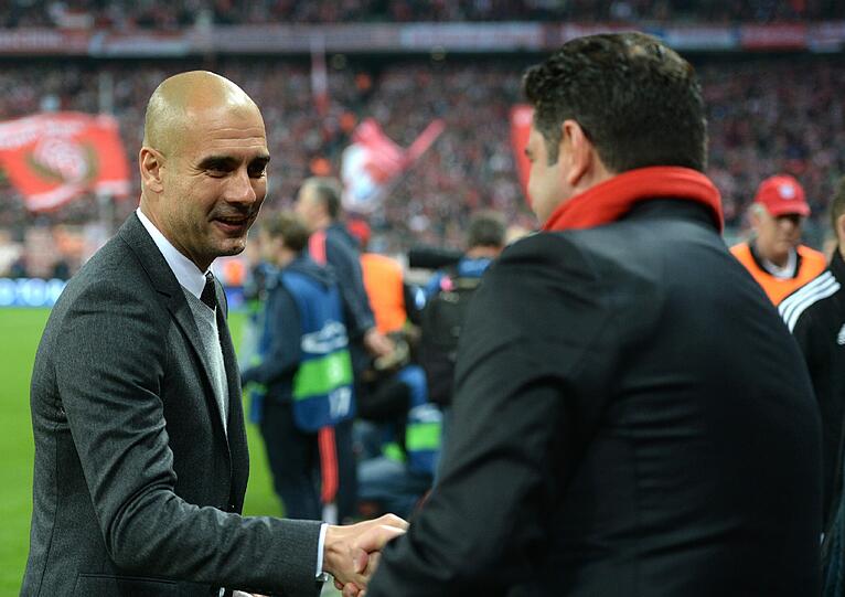 Waren beide einigermaßen zufrieden mit dem Spiel: Pep Guardiola und Rui Vitoria.