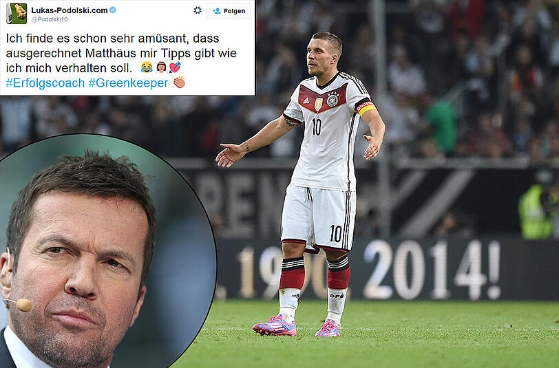 Weltmeisterlicher Zoff zwischen Lothar Matthäus und Lukas Podolski.