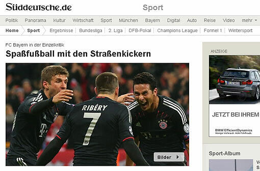 Und Die SZ will Straßenfußball gesehen haben