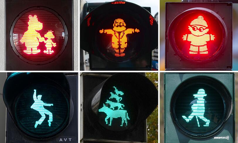 Deutschlandweit werben St&auml;dte an Ampeln mit ihren Maskottchen. (Archivbild)
