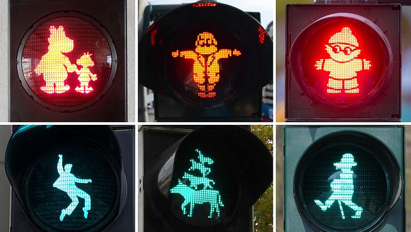 Deutschlandweit werben St&auml;dte an Ampeln mit ihren Maskottchen. (Archivbild)