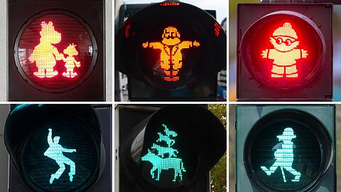 Deutschlandweit werben St&auml;dte an Ampeln mit ihren Maskottchen. (Archivbild)