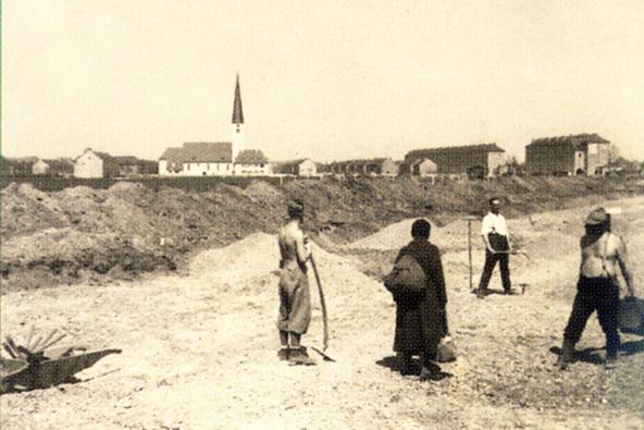 Der Bau der Kurparksiedlung in den 1930er Jahren.