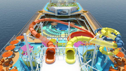Zeitvertreib auf der Wasserrutsche gehört auf der Carnival Breeze zum Unterhaltungs- und Sportangebot.