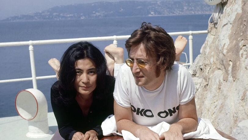 John Lennon und Yoko Ono im Juli 1970 im Hotel du Cap Eden Roc an der Côte d'Azur in Antibes.