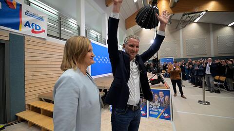 H&ouml;cke bei der umstrittenen Veranstaltung in Seybothenreuth.