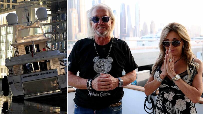 Die Yacht von Robert und Carmen Geiss ist vor Dubai auf einer Sandbank aufgelaufen.