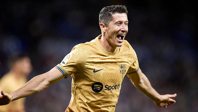 Befreiender Doppelpack: Ex-Bayern-Stürmer Robert Lewandowski erzielte beim 4:1-Sieg des FC Barcelona bei Real Sociedad zwei Tore.