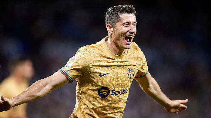 Befreiender Doppelpack: Ex-Bayern-Stürmer Robert Lewandowski erzielte beim 4:1-Sieg des FC Barcelona bei Real Sociedad zwei Tore.