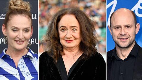 Rachel Braunschweig (l.), Mechthild Gro&szlig;mann und Moritz F&uuml;hrmann spielen und spielten Staatsanw&auml;lte im "Tatort".