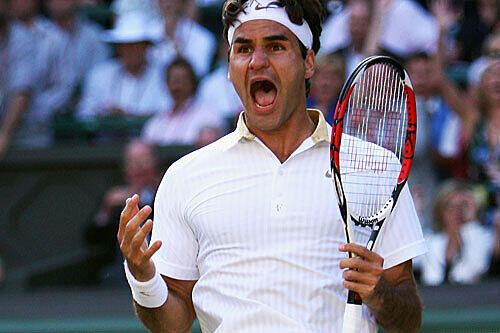 Federer jubelt schon zum sechsten Mal in Wimbledon.
