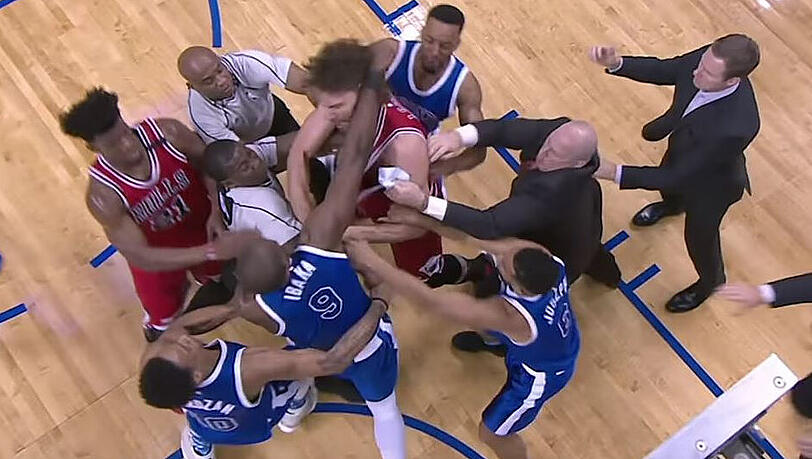 Serge Ibaka und Robin Lopez gerieten sich in die Haare