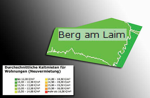 Mietspiegel 2013: Durchschnittliche Kaltmieten für Wohnungen in München (Neuvermietung)