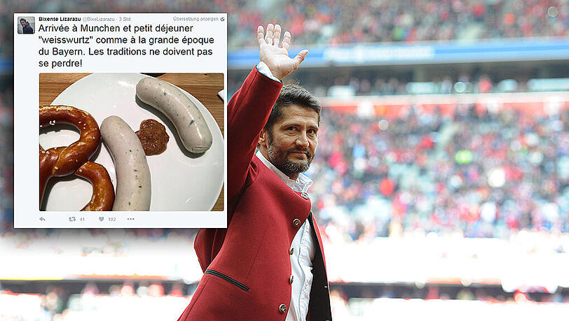 Bixente Lizarazu kommt zu Besuch nach München - und gönnt sich erstmal ein Weißwurst-Frühstück. (Archivbild) Bixente Lizarazu kommt zu Besuch nach München - und gönnt sich erstmal ein Weißwurst-Frühstück. (Archivbild)