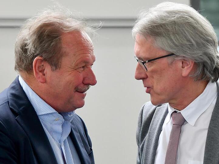 Verhandlungspartner: Verdi-Chef Frank Bsirske (l.) und Matthias Kollatz (SPD), der Berliner Finanzsenator.