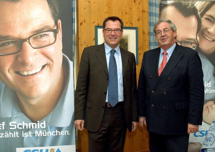 2008 im Wahlkampf mit CSU-OB-Kandidat Seppi Schmid (l.). Zwei Jahre davor hatte Podiuk Schmid den CSU-Fraktionsvorsitz &uuml;bergeben.