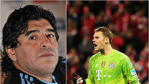 Weltstar Diego Maradona hat sich für Manuel Neuer ausgesprochen