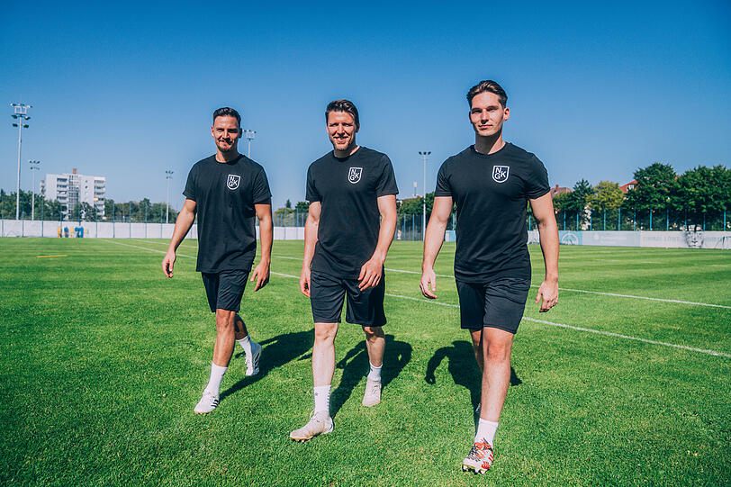 Torwart-Talente gesucht: Constantin Frommann, Ren&eacute; Vollath und Michael Wagner (v.l.).