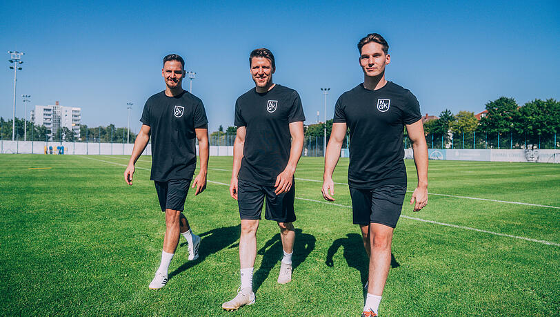 Torwart-Talente gesucht: Constantin Frommann, Ren&eacute; Vollath und Michael Wagner (v.l.).