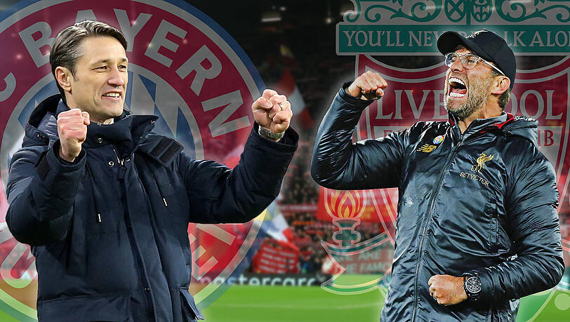 Bayern-Trainer Niko Kovac (l.) trifft im Achtelfinale der Champions League auf den FC Liverpool und Jürgen Klopp. Bayern-Trainer Niko Kovac (l.) trifft im Achtelfinale der Champions League auf den FC Liverpool und Jürgen Klopp.