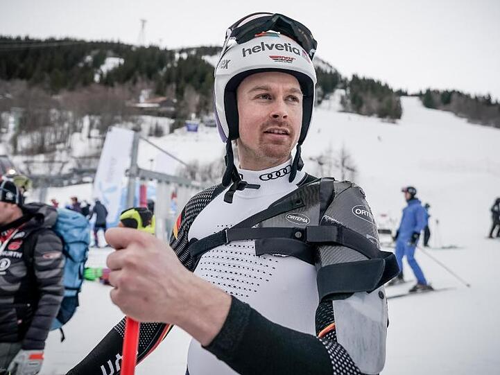 Stefan Luitz aus Deutschland nach dem Training für den Riesenslalom. Foto: Michael Kappeler/Archivbild