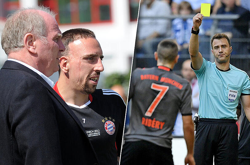 Hoeneß (l.) über Ribéry: "Wenn ich ihn das nächste Mal sehe, werde ich ihm sicherlich als alter Freund sagen, er solle sich etwas mehr zurückhalten."