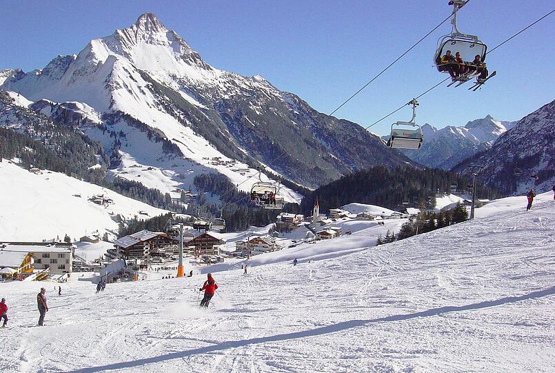 Blick ins Skigebiet von Warth-Schröcken