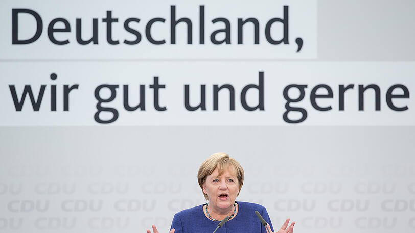 Bundeskanzlerin Angela Merkel spricht auf Ihrer Wahlkampftour.