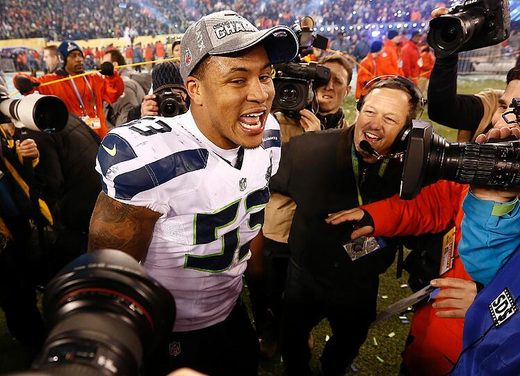 Nach dem Sieg gab es für die Seahawks kein Halten mehr. Die Bilder von der Siegerehrung.