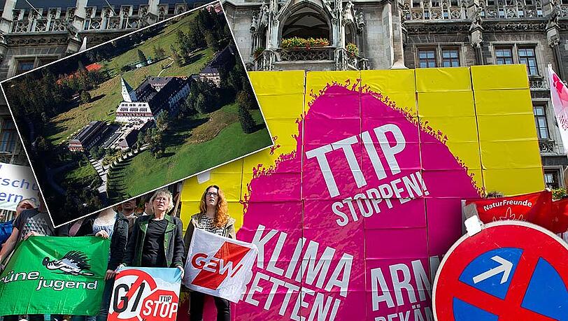 Im Zuge des G7-Gipfels finden in München zahlreiche Demos und Kundgebungen statt. Auch der Verkehrs ist durch das Gipfeltreffen stark beeinflusst. Im Zuge des G7-Gipfels finden in München zahlreiche Demos und Kundgebungen statt. Auch der Verkehrs ist durch das Gipfeltreffen stark beeinflusst.