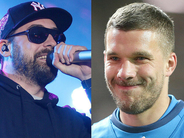 Sido (l.) und Lukas Podolski: Vielleicht bald gemeinsam im Radio zu hören?