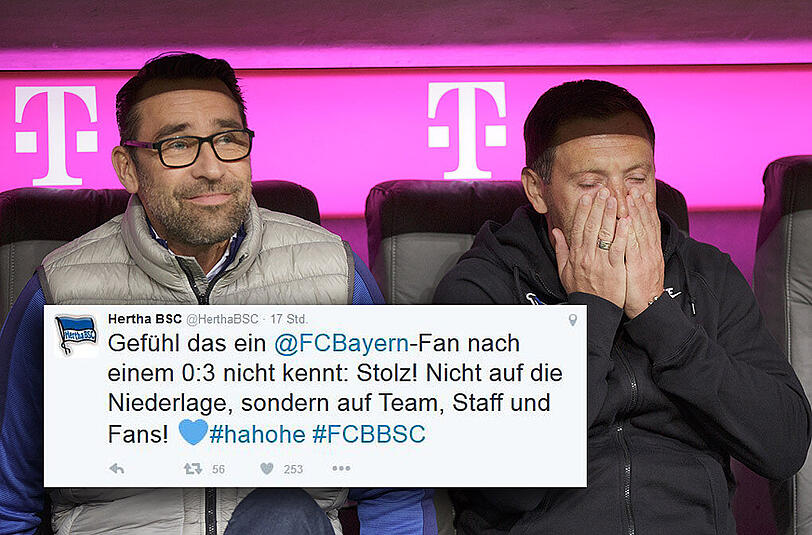 Hertha-Geschäftsführer Michael Preetz und -Trainer Pal Dardai in der Allianz Arena.