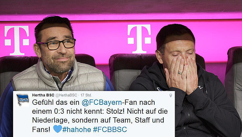 Hertha-Geschäftsführer Michael Preetz und -Trainer Pal Dardai in der Allianz Arena. Hertha-Geschäftsführer Michael Preetz und -Trainer Pal Dardai in der Allianz Arena.