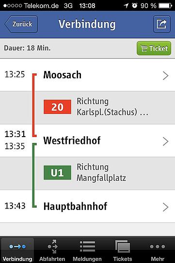 Fahrt auswählen - und das Ticket über den Button oben rechts kaufen.