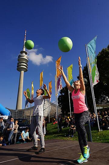 Der Olympiapark verwandelte sich in eine große Outdoorsportarena.
