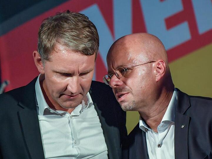 Die AfD-Politiker Björn Höcke (l) und Andreas Kalbitz.