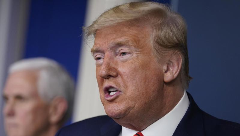 Donald Trump während einer Pressekonferenz im Weißen Haus. Donald Trump während einer Pressekonferenz im Weißen Haus.