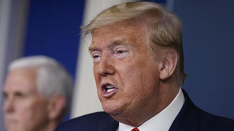 Donald Trump während einer Pressekonferenz im Weißen Haus.