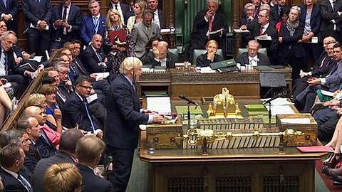 Boris Johnson während der Fragerunde im britischen Parlament.