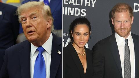 Donald Trump (li.) hat einmal mehr seine Meinung &uuml;ber Meghan und Harry ge&auml;u&szlig;ert.