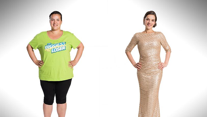 Vorher vs. nachher: Erzieherin Alexandra hat 103,4 Kilo gewogen. Jetzt wiegt sie 50,2 Kilo. Vorher vs. nachher: Erzieherin Alexandra hat 103,4 Kilo gewogen. Jetzt wiegt sie 50,2 Kilo.