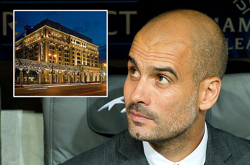 Nächtlicher Schockmoment für Pep Guardiola und seine Mannschaft. Wegen eines Feueralarms musste der FC Bayern aus seinem Hotel in Moskau evakuiert werden.