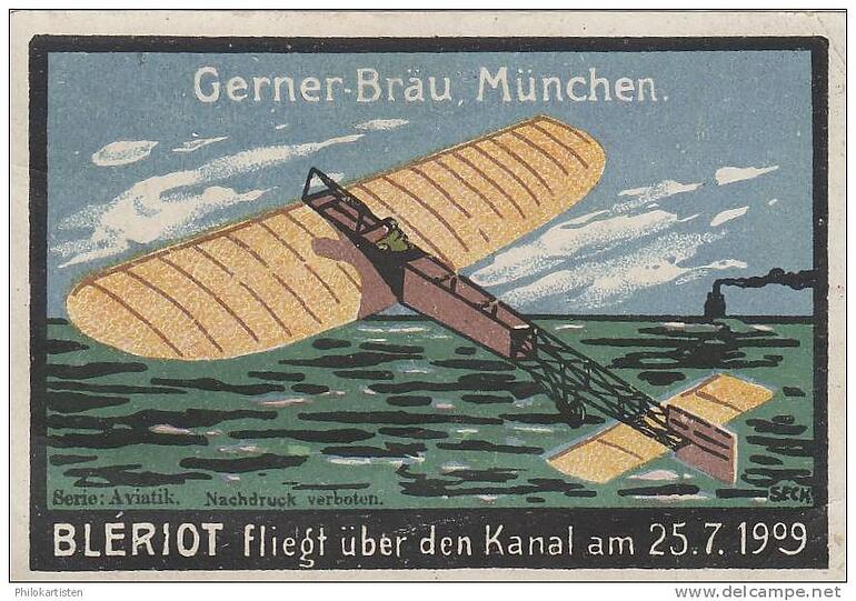 Gerner Bräu auf einer historischen Reklamemarke von 1920.