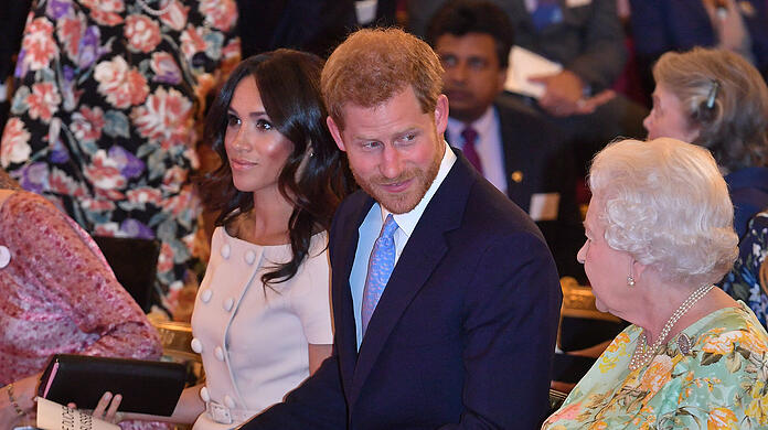 Meghan, Harry und die Queen bei einem gemeinsamen Auftritt im Juni 2018.