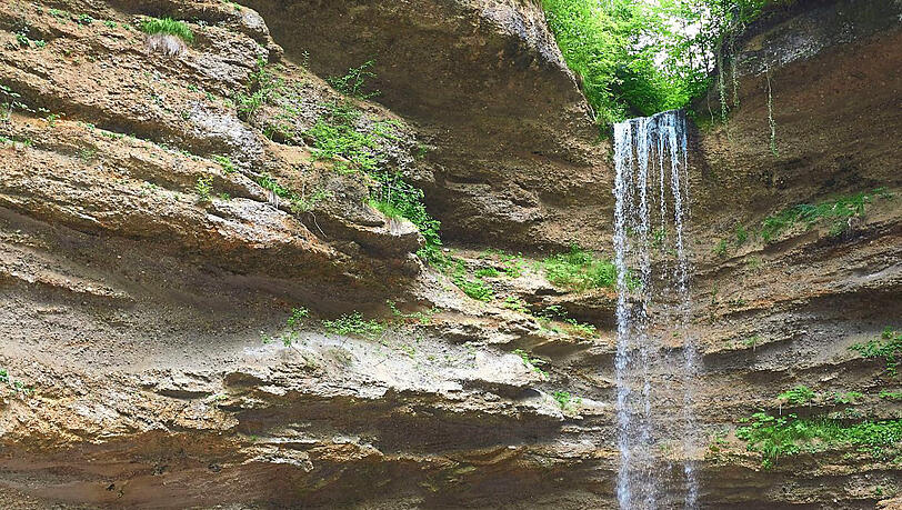 Der Wasserfall in der Pähler Schlucht im Jahr 2020.