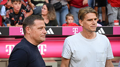 F&uuml;r das Sportliche beim FC Bayern zust&auml;ndig: Max Eberl (li.) und Christoph Freund.