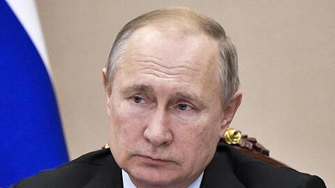 Der russische Präsident Wladimir Putin während einer Kabinettsitzung.