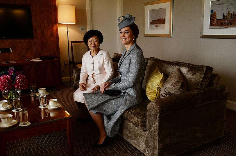 Zusammen mit Prinz William empfing die schwangere Herzogin Kate den Staatspräsidenten von Singapur, Tony Tan Keng Yam, und seine Frau in London.