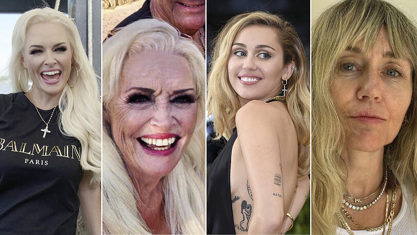 Uneitel und selbstironisch: Promis wie Daniela Katzenberger und Miley Cyrus zeigen sich künstlich gealtert.